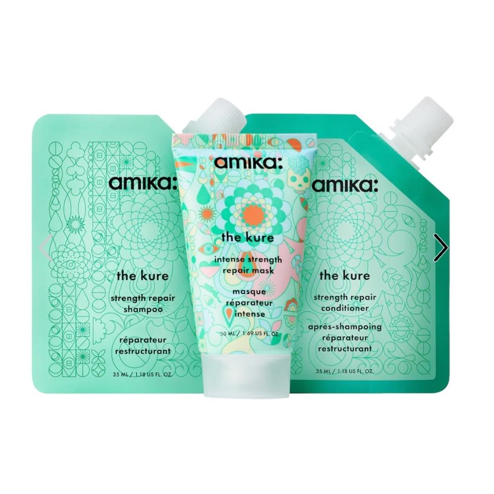 Amika the kure strength repair trial travel mini set NWT